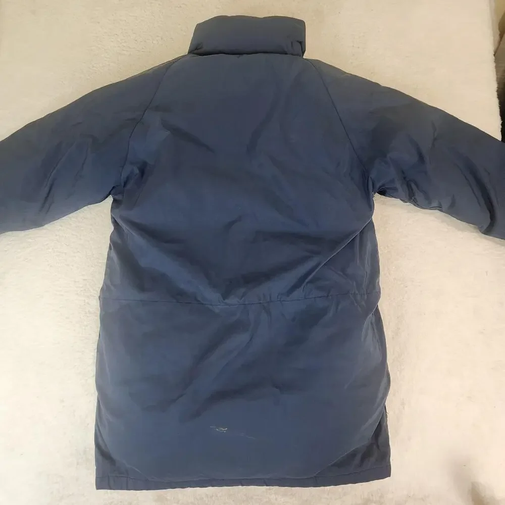 Vntg The North Face Jacket Mens XL Blue Goose Down Puffer Parka Long Coat